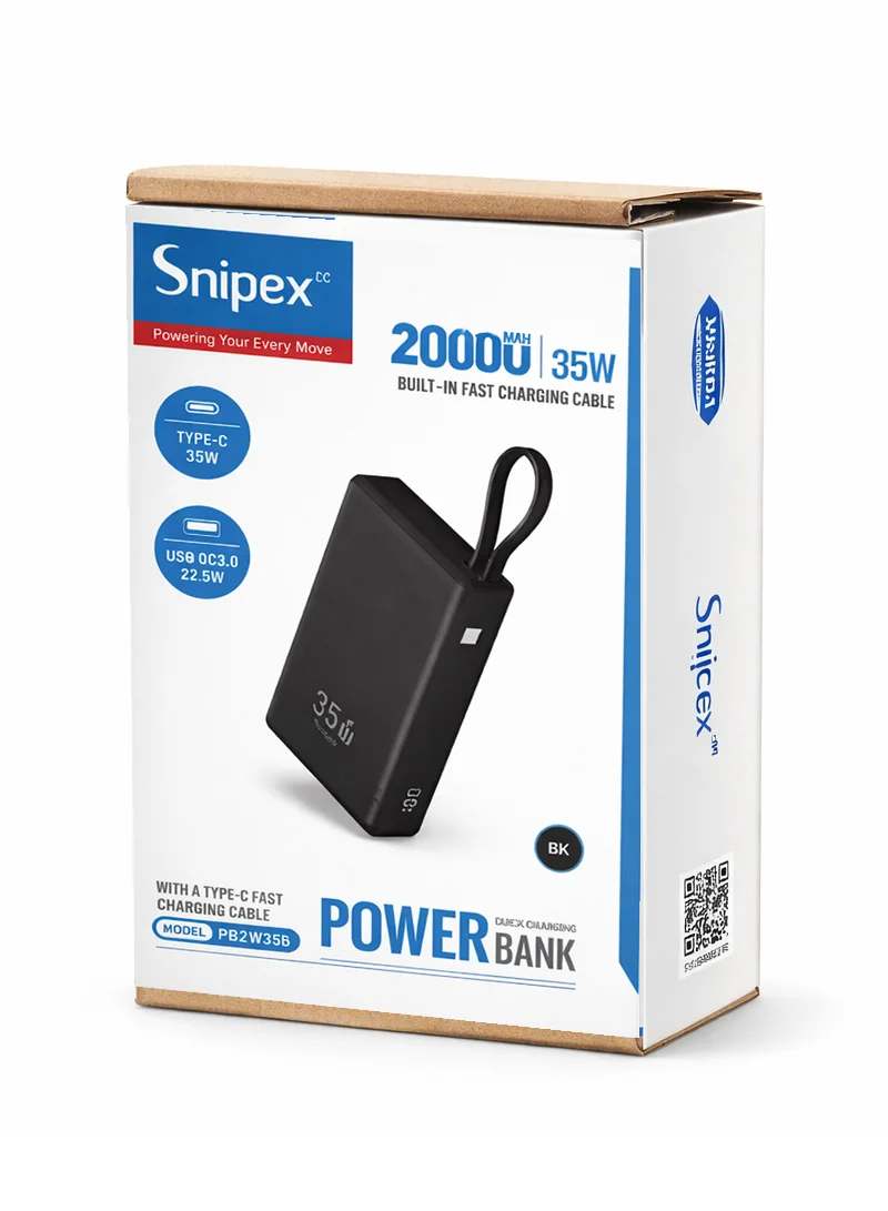 20000mAh 35W Fast Charging Power Bank With Built-In Type-C Cable & LED Display β photo 7