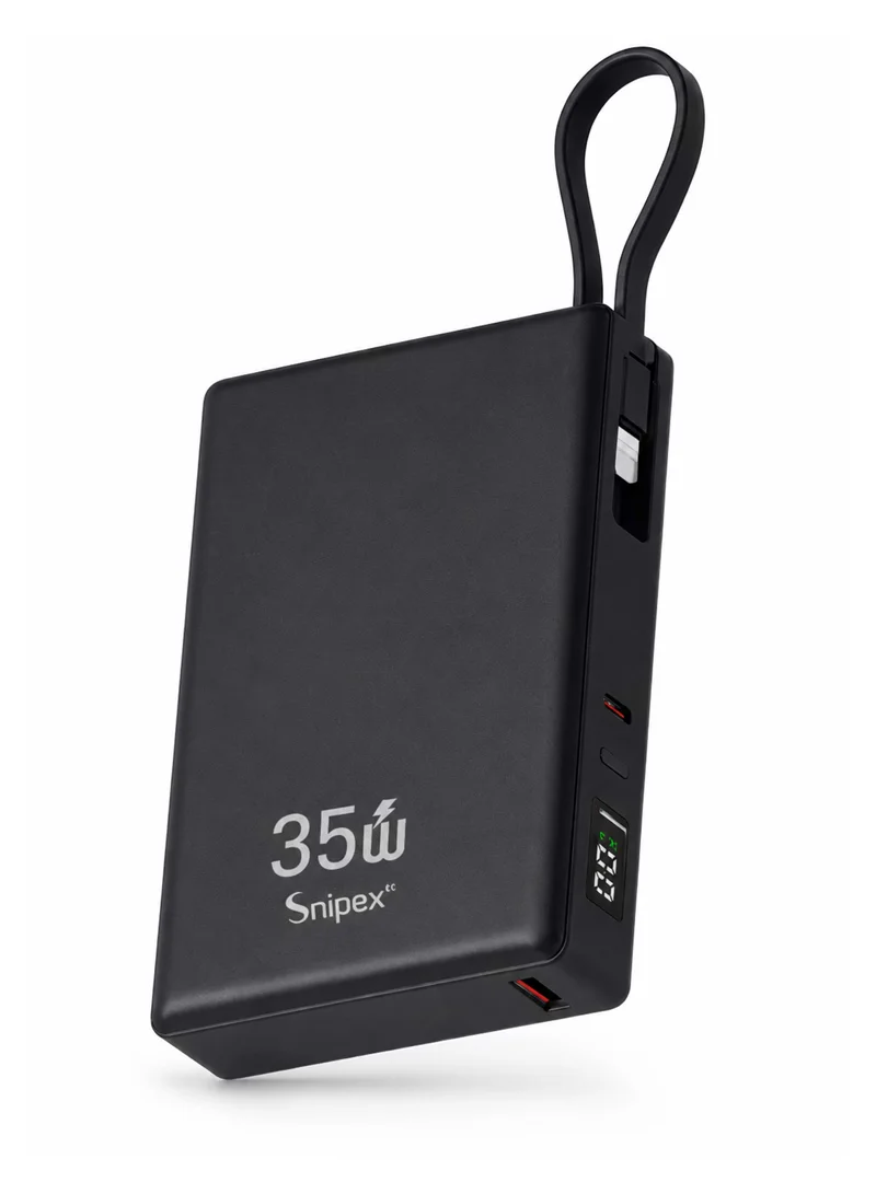20000mAh 35W Fast Charging Power Bank With Built-In Type-C Cable & LED Display