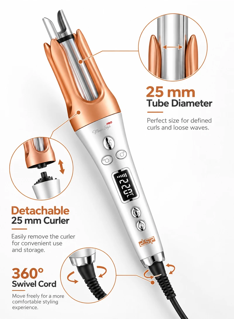 Professional Automatic Ceramic Glaze Hair Curler with LED Display & 8 Temperature Settings — photo 2