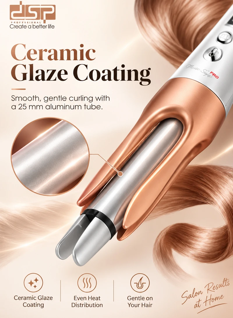 Professional Automatic Ceramic Glaze Hair Curler with LED Display & 8 Temperature Settings β photo 3