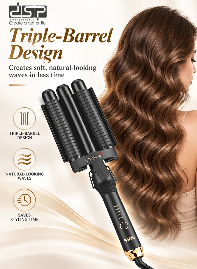Professional 3-Barrel Hair Curler with PTC Ceramic Heating & Adjustable Temperature 20860 — photo 3