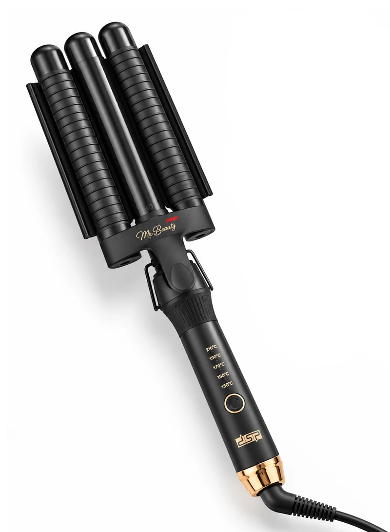 Professional 3-Barrel Hair Curler with PTC Ceramic Heating & Adjustable Temperature 20860
