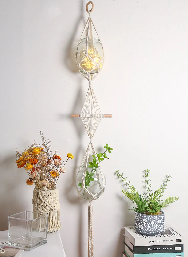 Modern Boho Wall Accent Featuring Double Tiered Macrame Weave β photo 4