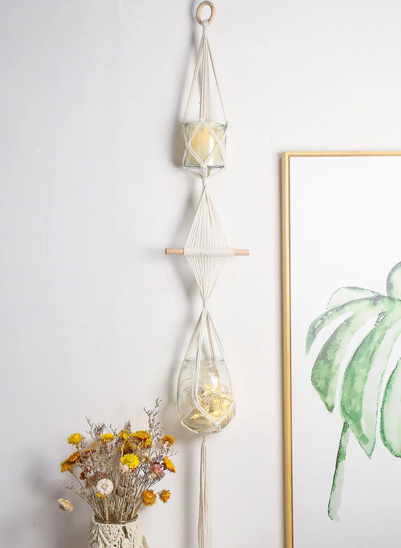 Modern Boho Wall Accent Featuring Double Tiered Macrame Weave — photo 5