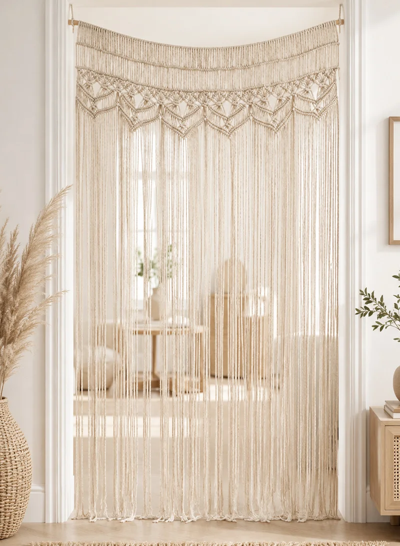 Handcrafted Ethereal Bohemian Cotton Cord Tapestry & Textural Room Divider β photo 6