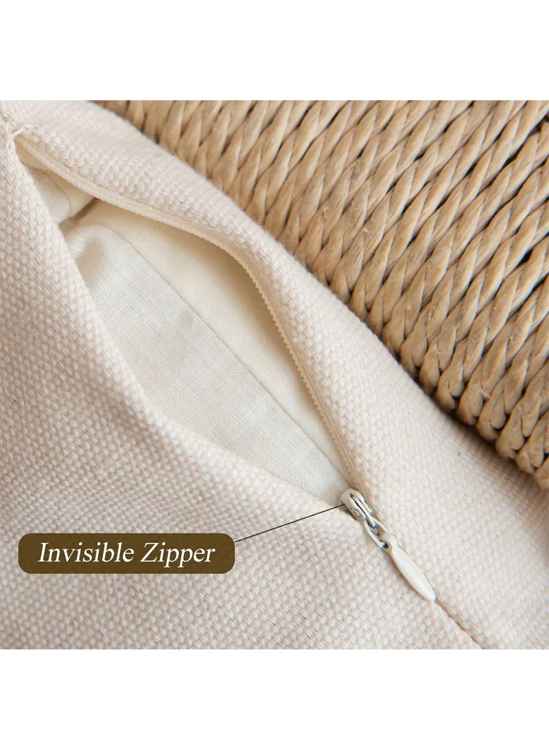45x45cm Boho Textured Stripe Cushion Cover With Tassels - Beige — photo 9