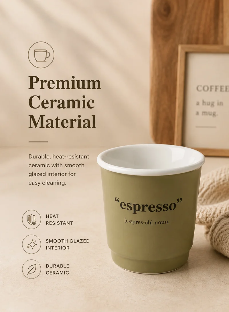 4Pcs 90ml Ceramic Matte Finish Mini Coffee Shot Cup Set, Heat-Resistant, Dishwasher Safe, Moder — photo 6