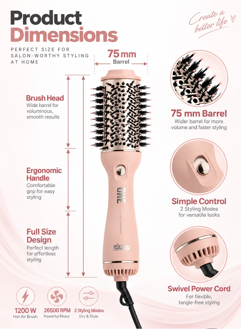 26500 RPM Quick Styling Hot Air Brush With Two Styling Modes — photo 2