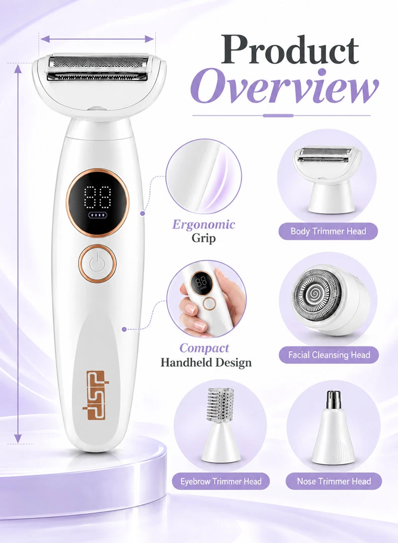 5-in-1 Women’s Electric Trimmer Kit With LED Display & Waterproof Design — photo 2