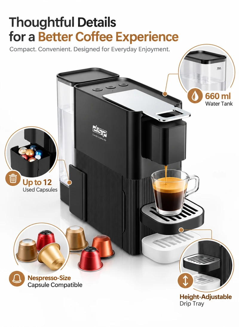 High-Pressure Espresso Machine with Adjustable Flow & Smart Safety Features β photo 2