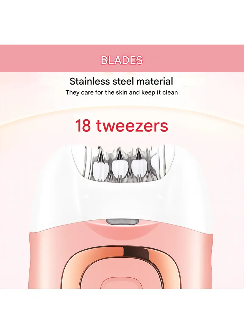 500mAh Rechargeable Lady Epilator with 18 Tweezers, 2 Speeds & Built-in LED Light β photo 3