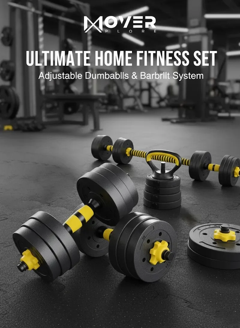 50kg 4-in-1 Strength Training Set, Adjustable Dumbbells with Barbell & Kettlebell Attachments β photo 3