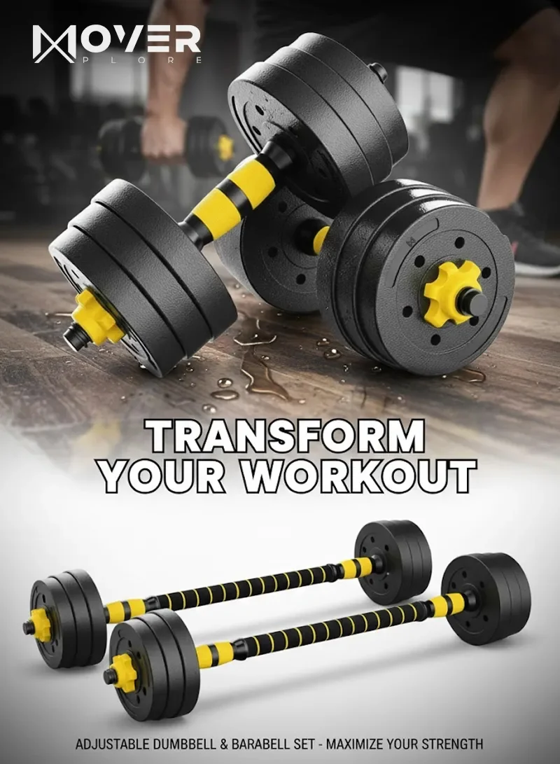 50kg 4-in-1 Strength Training Set, Adjustable Dumbbells with Barbell & Kettlebell Attachments — photo 5