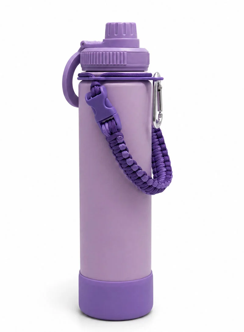 750ml Stainless Steel Vacuum Water Bottle With Magnetic Phone Holder - Purple — photo 2