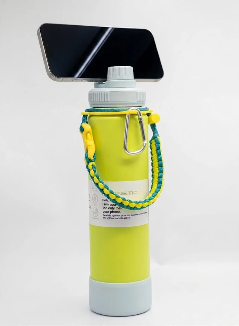 750ml Stainless Steel Vacuum Water Bottle With Magnetic Phone Holder - Purple — photo 8