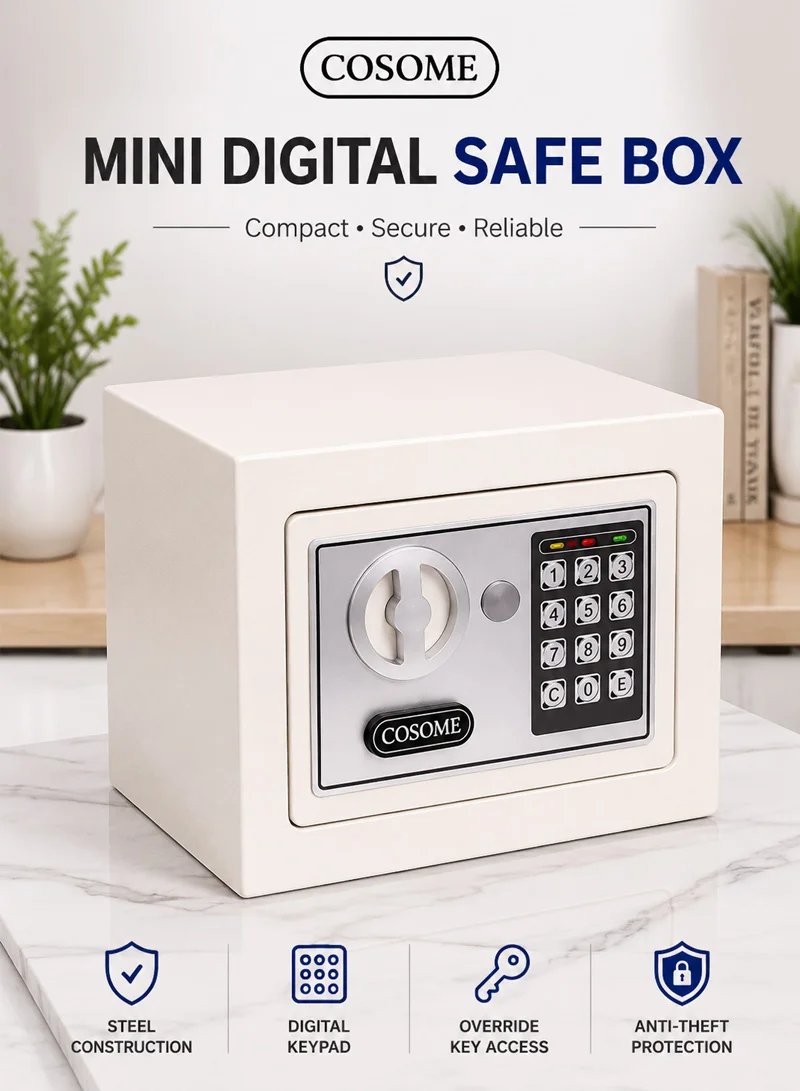 2.2kg Mini Digital Electronic Keypad Lock Built-In 2 locking Bolts Safe Box -Black β photo 2