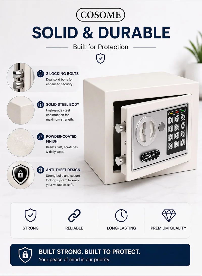 2.2kg Mini Digital Electronic Keypad Lock Built-In 2 locking Bolts Safe Box -Black — photo 6