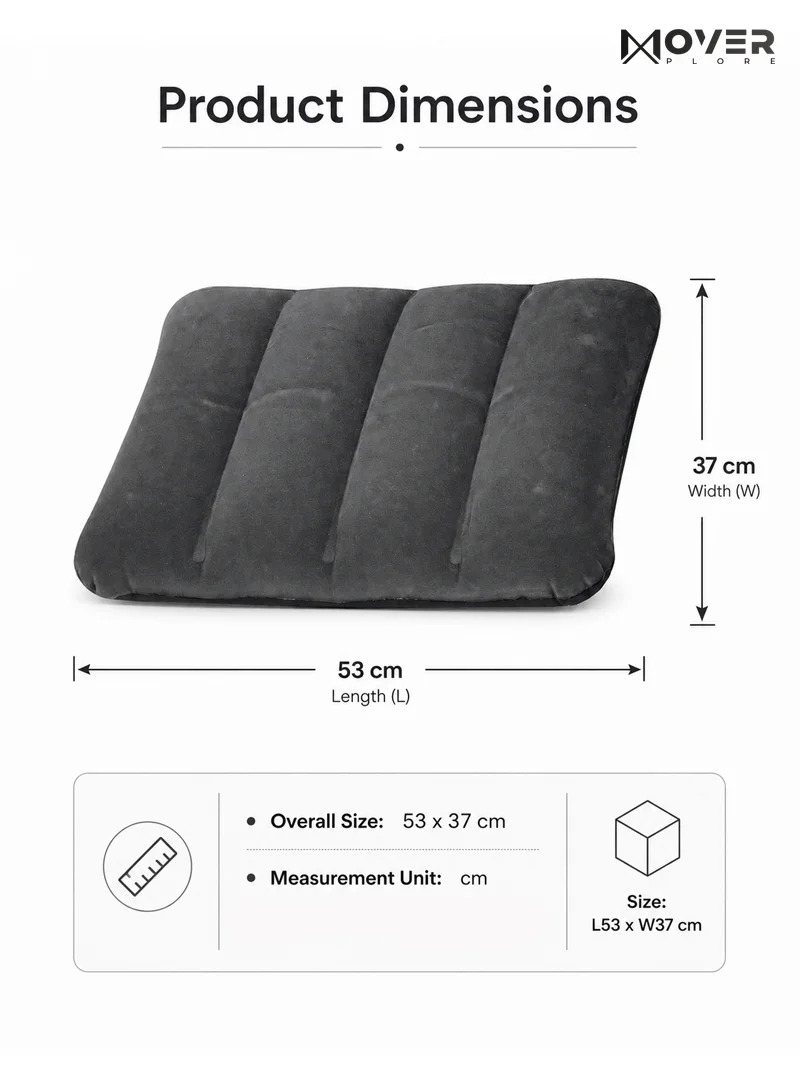 Lightweight Inflatable Pillow with Safety Valve and Soft Touch Surface — photo 2
