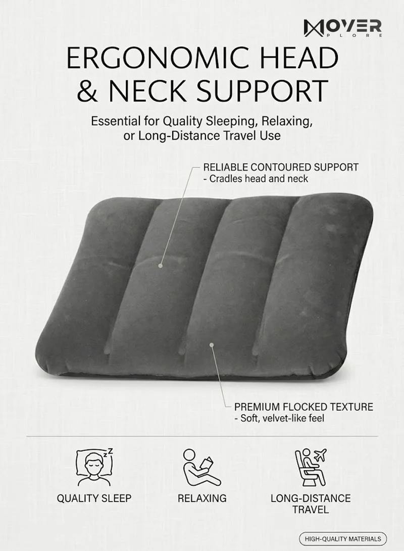 Lightweight Inflatable Pillow with Safety Valve and Soft Touch Surface — photo 6