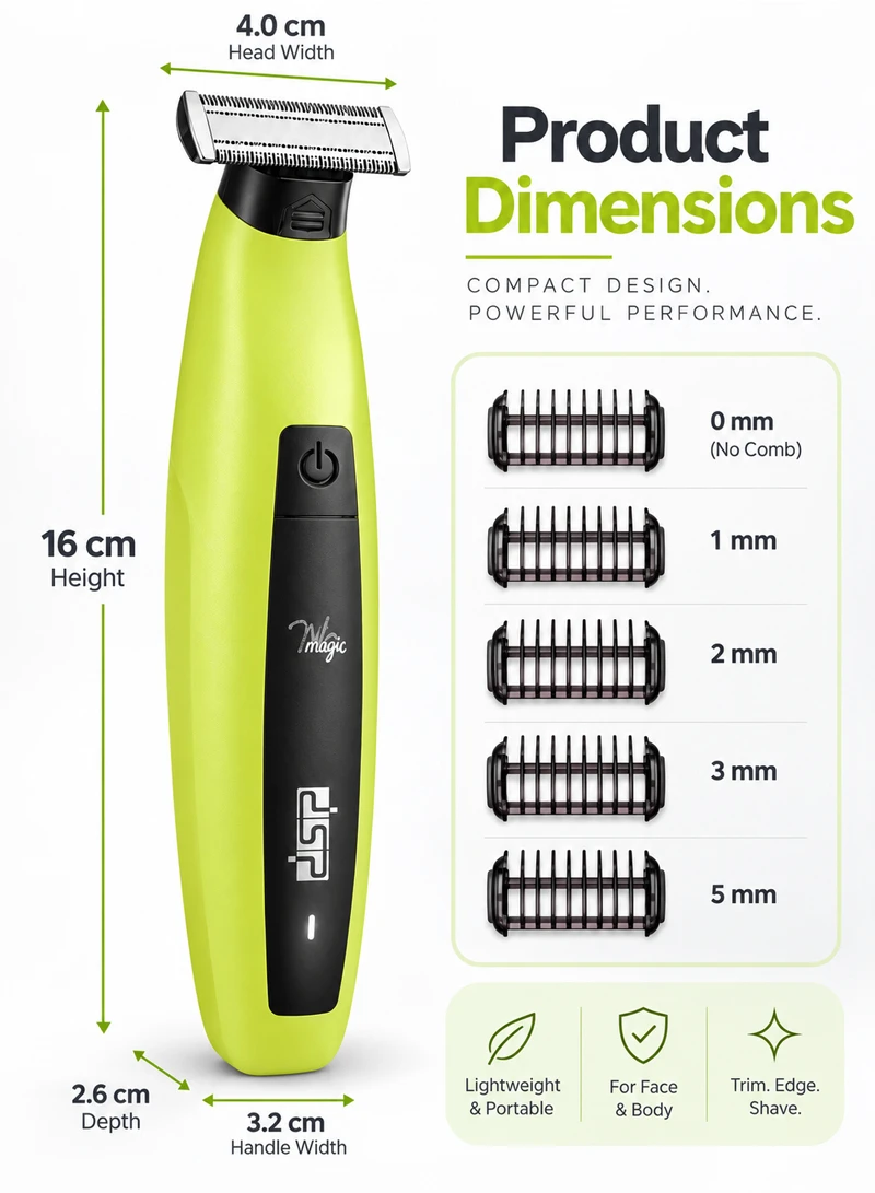 5V Waterproof Rechargeable Face & Body Shaver, Professional One Blade Shaving Technology with Q β photo 2
