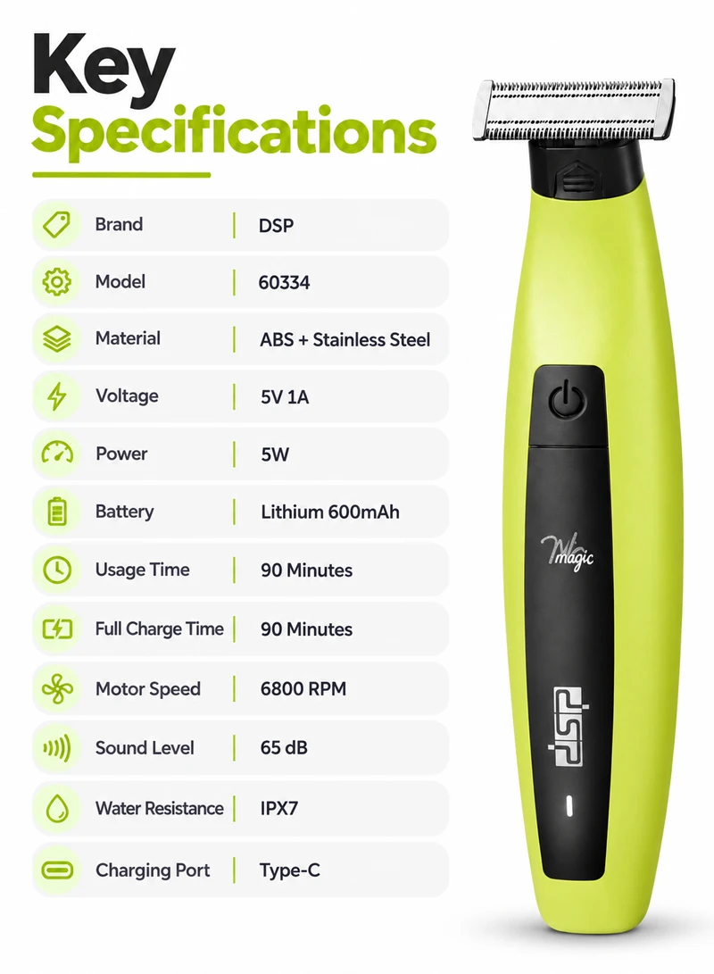 5V Waterproof Rechargeable Face & Body Shaver, Professional One Blade Shaving Technology with Q β photo 6