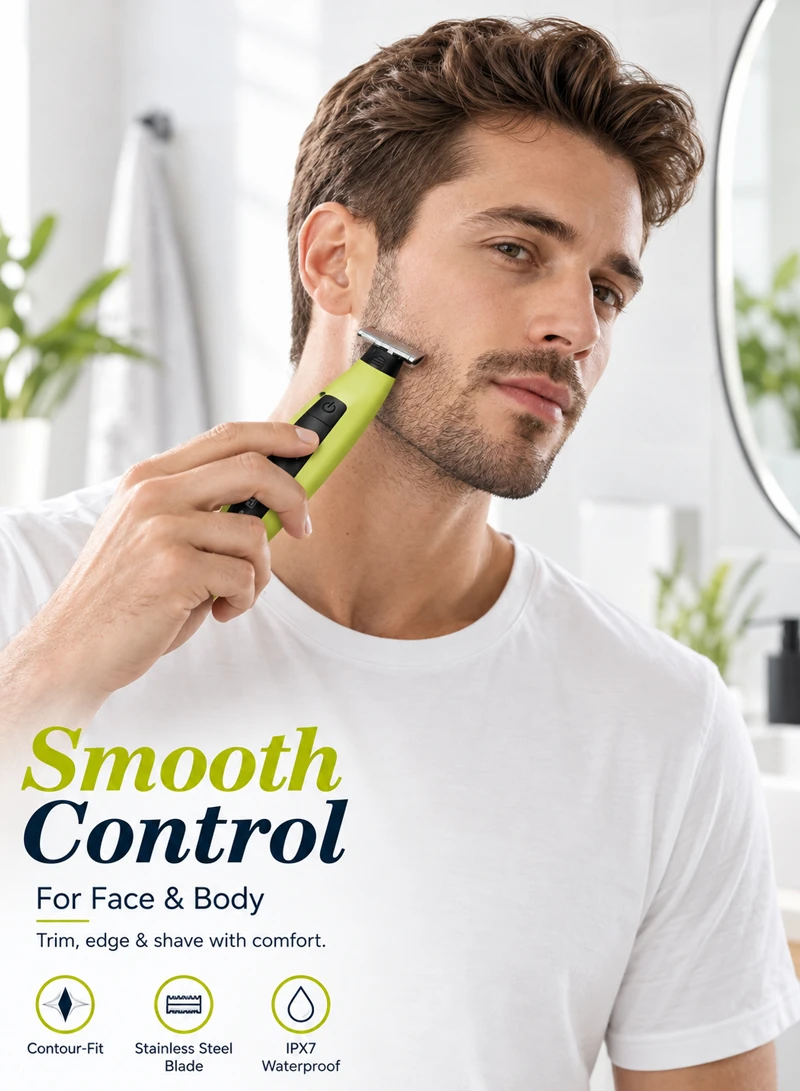 5V Waterproof Rechargeable Face & Body Shaver, Professional One Blade Shaving Technology with Q β photo 7