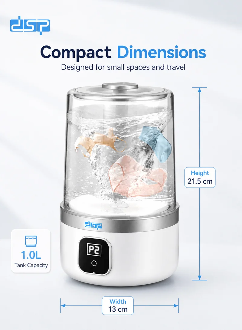 Rechargeable Mini Washer with LCD Display, 1L Tank Capacity & 2 Cleaning Modes β photo 2
