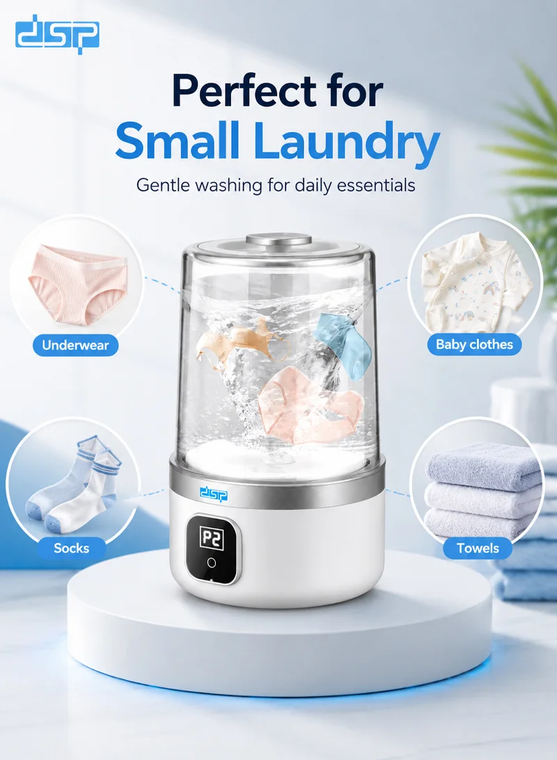 Rechargeable Mini Washer with LCD Display, 1L Tank Capacity & 2 Cleaning Modes β photo 3