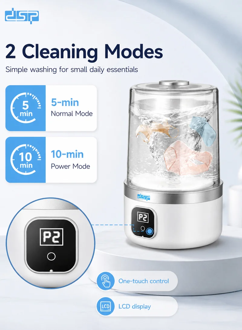Rechargeable Mini Washer with LCD Display, 1L Tank Capacity & 2 Cleaning Modes β photo 4