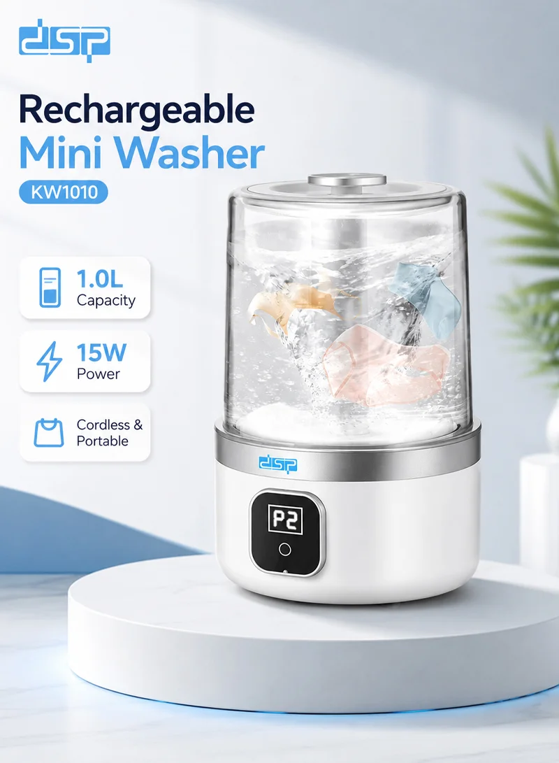 Rechargeable Mini Washer with LCD Display, 1L Tank Capacity & 2 Cleaning Modes β photo 7