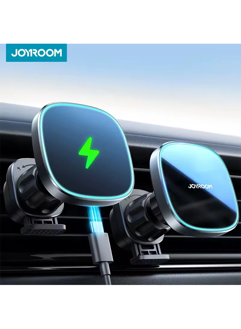 360° 15W Magnetic Car Dashboard Mount Charger Wireless Car Charger Hands Free Air Vent Magnetic — photo 6