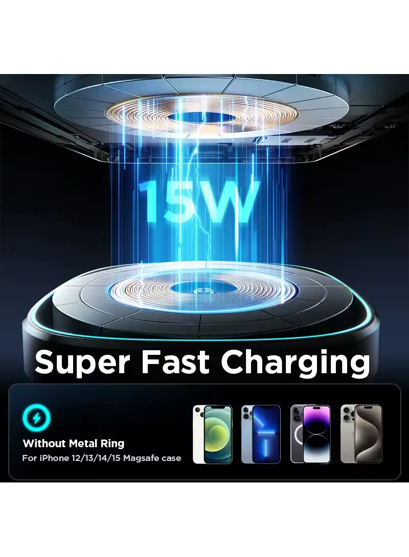 360° 15W Magnetic Car Dashboard Mount Charger Wireless Car Charger Hands Free Air Vent Magnetic — photo 7