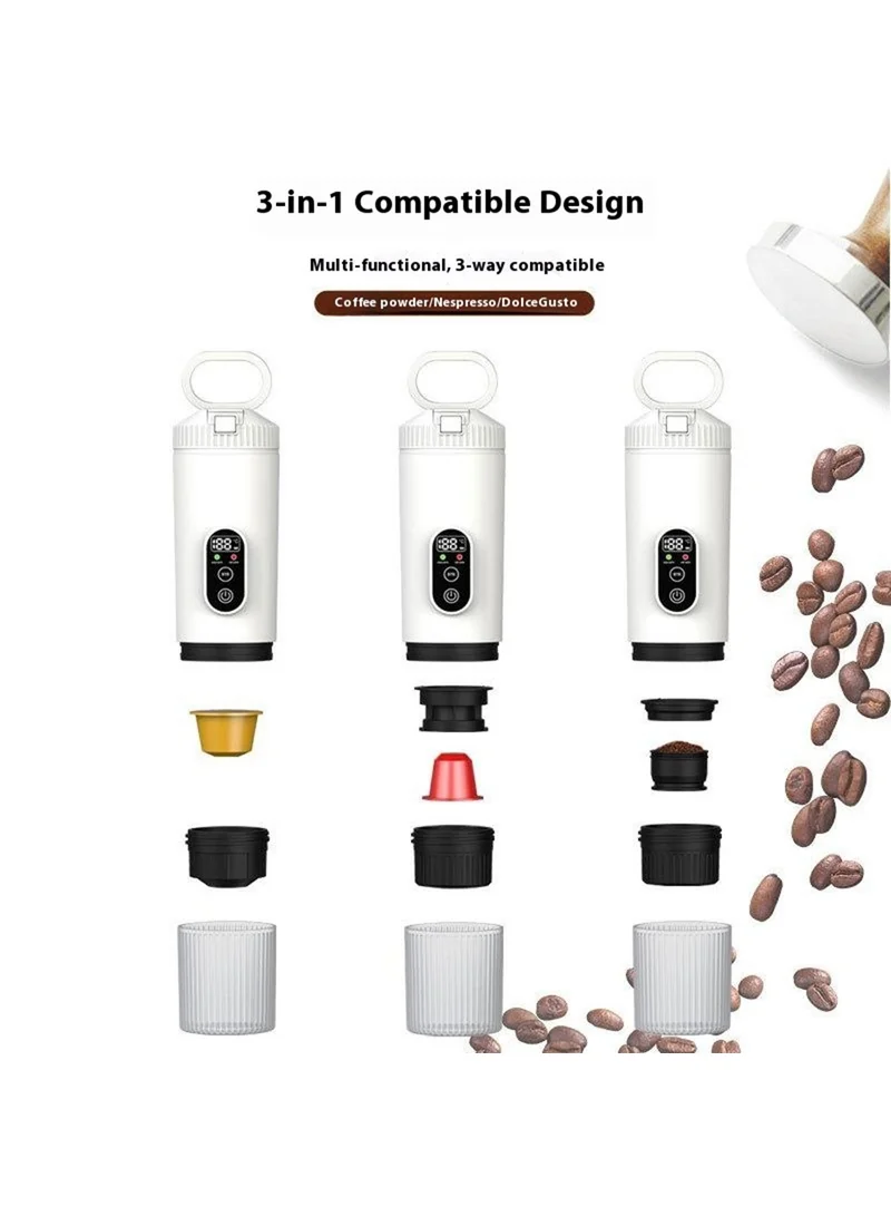 Portable Espresso Machine Wireless Electric Capsule Coffee Maker for Outdoor, Car & Home - Blac β photo 6