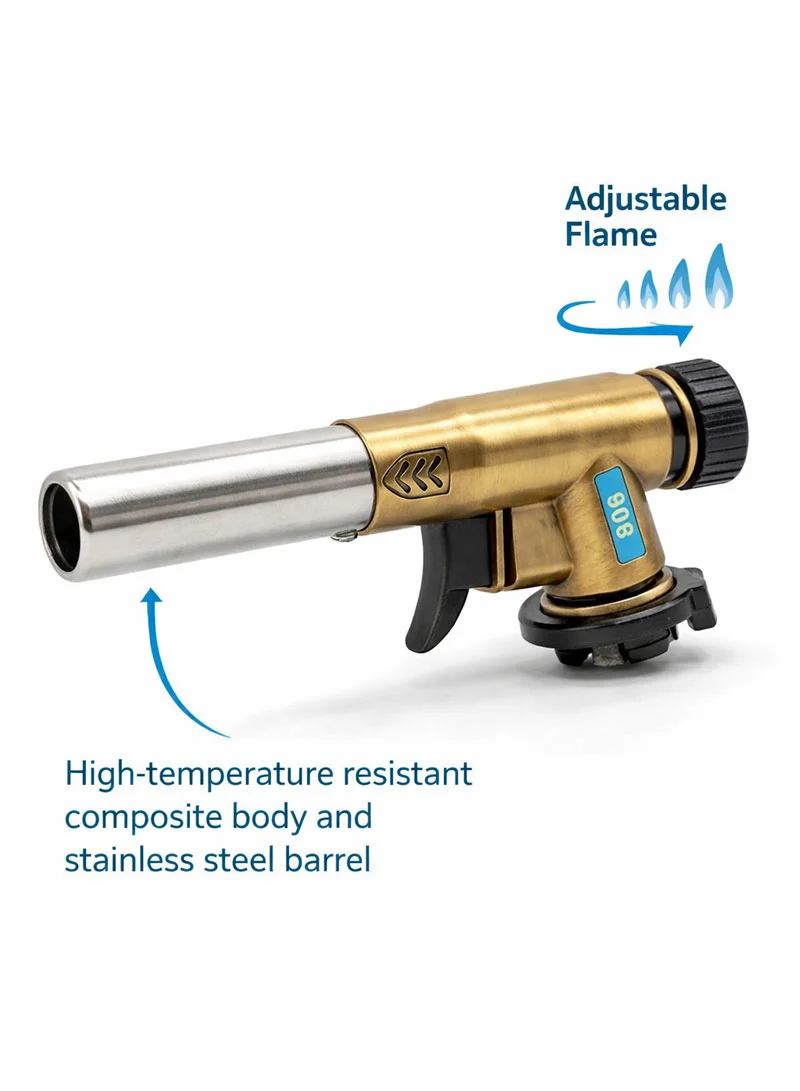 Professional All-Metal Torch Head, High-Temperature Adjustable Flame Blow Torch for Culinary an — photo 6