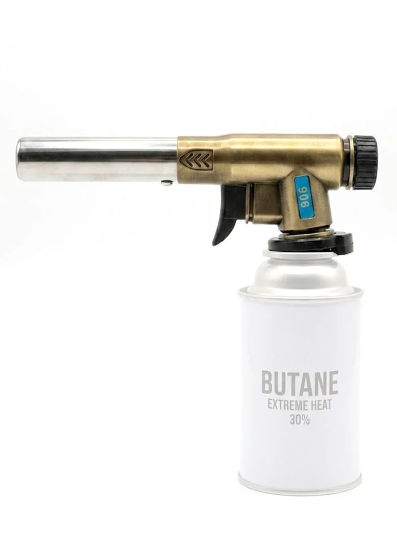 Professional All-Metal Torch Head, High-Temperature Adjustable Flame Blow Torch for Culinary an