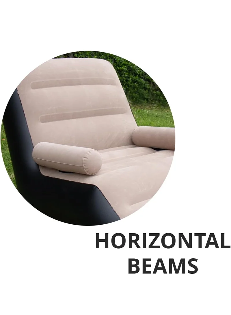 S-Shaped Inflatable Recliner Sofa With Armrests, Portable Air Lounge Chair 83002 - Brown — photo 4