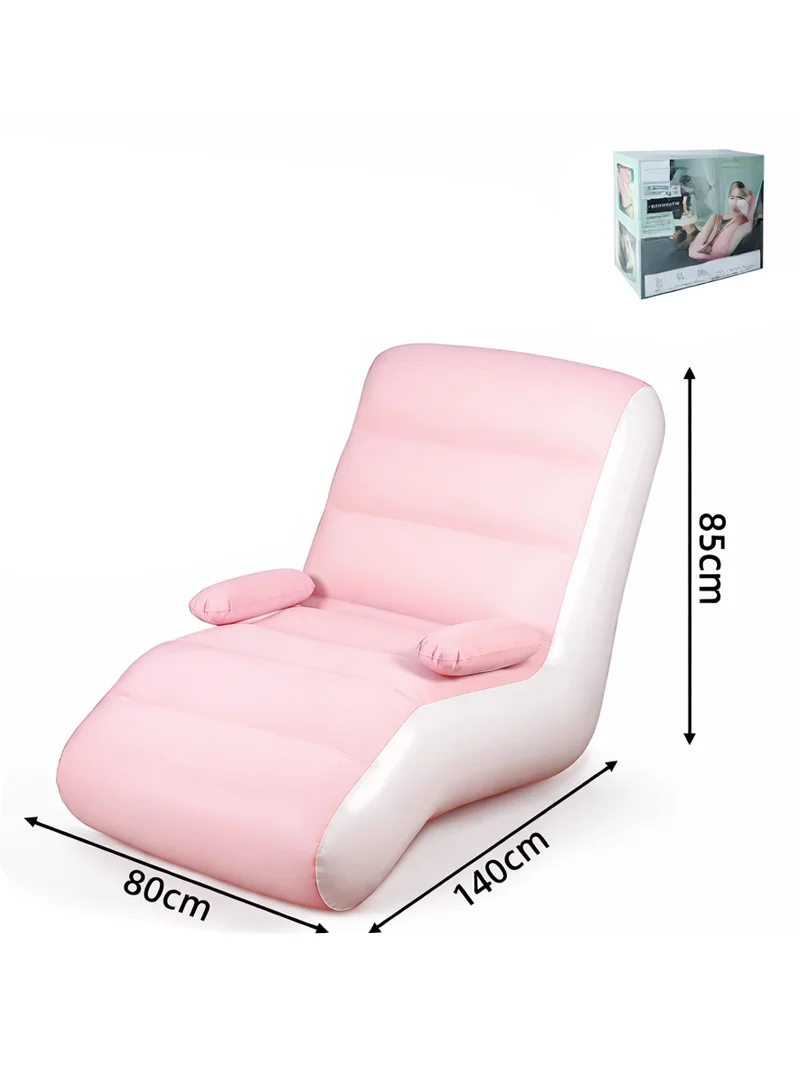 S-Shaped Inflatable Recliner Sofa With Armrests, Portable Air Lounge Chair 83002 - Brown — photo 9