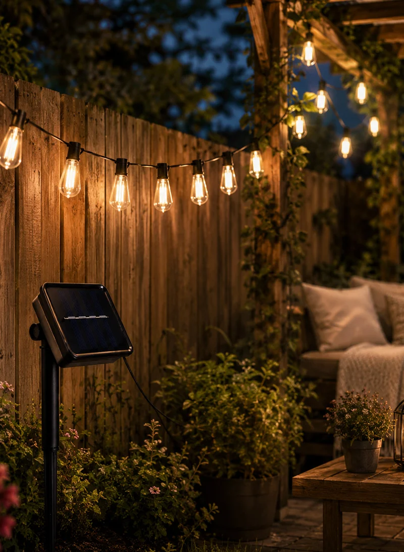 5m Solar String Lights, Warm White Outdoor Decorative Bulb Lights with Multiple Lighting Modes — photo 9