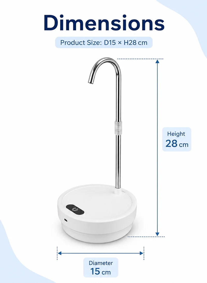 Rechargeable Electric Water Bottle Dispenser Pump with Desktop & Barrel Base β photo 3