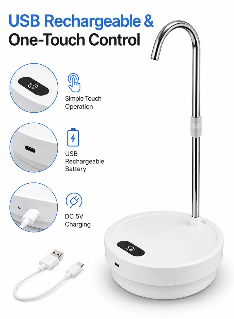 Rechargeable Electric Water Bottle Dispenser Pump with Desktop & Barrel Base — photo 9