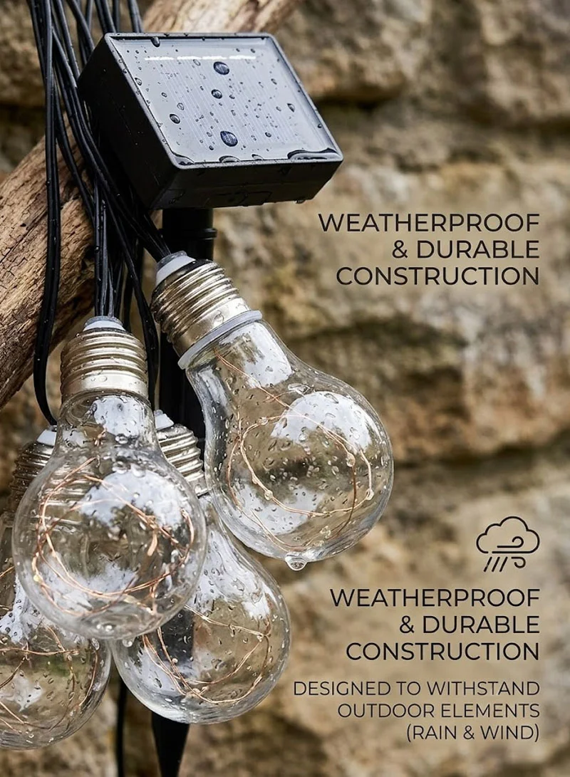 2M 10 Bulbs Solar Powered Dual-Function Transparent Globe Bulb String Lights with Warm White Gl β photo 6