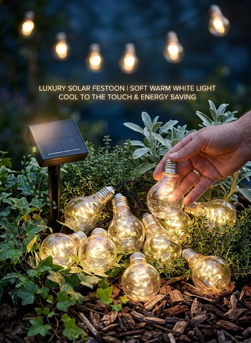 2M 10 Bulbs Solar Powered Dual-Function Transparent Globe Bulb String Lights with Warm White Gl — photo 8