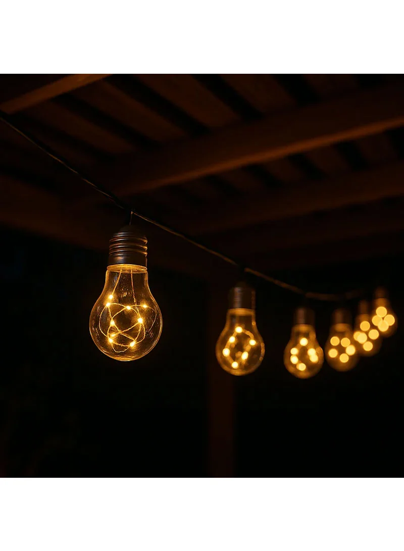 2M 10 Bulbs Solar Powered Dual-Function Transparent Globe Bulb String Lights with Warm White Gl β photo 9