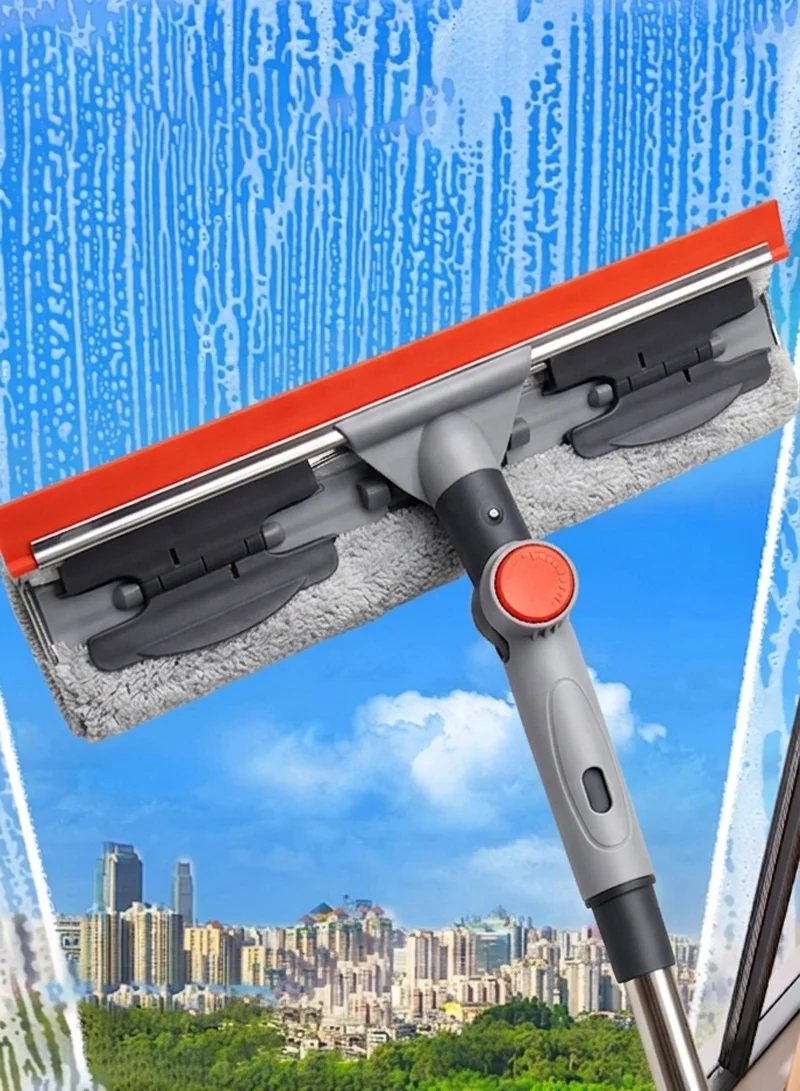 2-in-1 Window Cleaning Tool, Silicone Squeegee & Microfiber Scrubber with 28.5cm Silicone Blade — photo 6