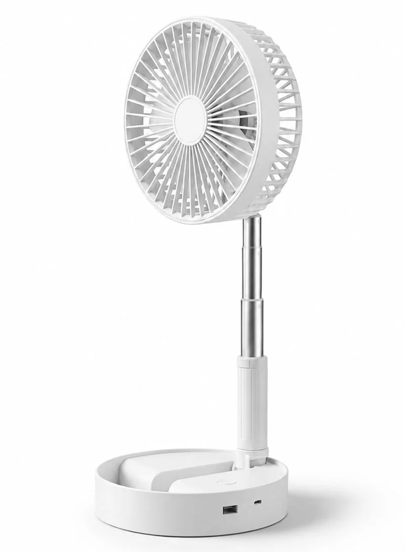 Foldable Standing Fan With 3-Speed Airflow & Height-Adjustable - White