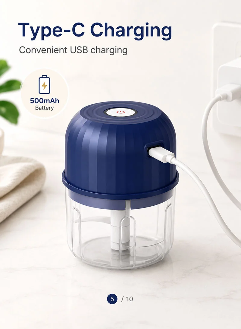 260ml Portable Rechargeable Electric Garlic Press & Mini Food Processor β photo 5