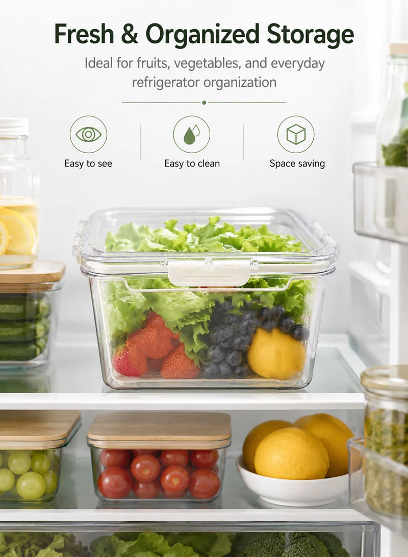Refrigerator Organizer Container With Removable Drain Basket & Built-In Carry Handle β photo 6