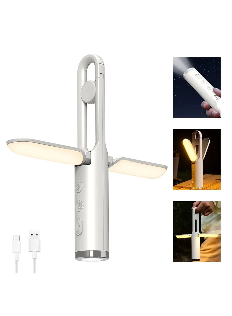 1200mAh USB Rechargeable Camping Lamp Foldable Flashlight with 3-Level Light Control for Indoor β photo 2