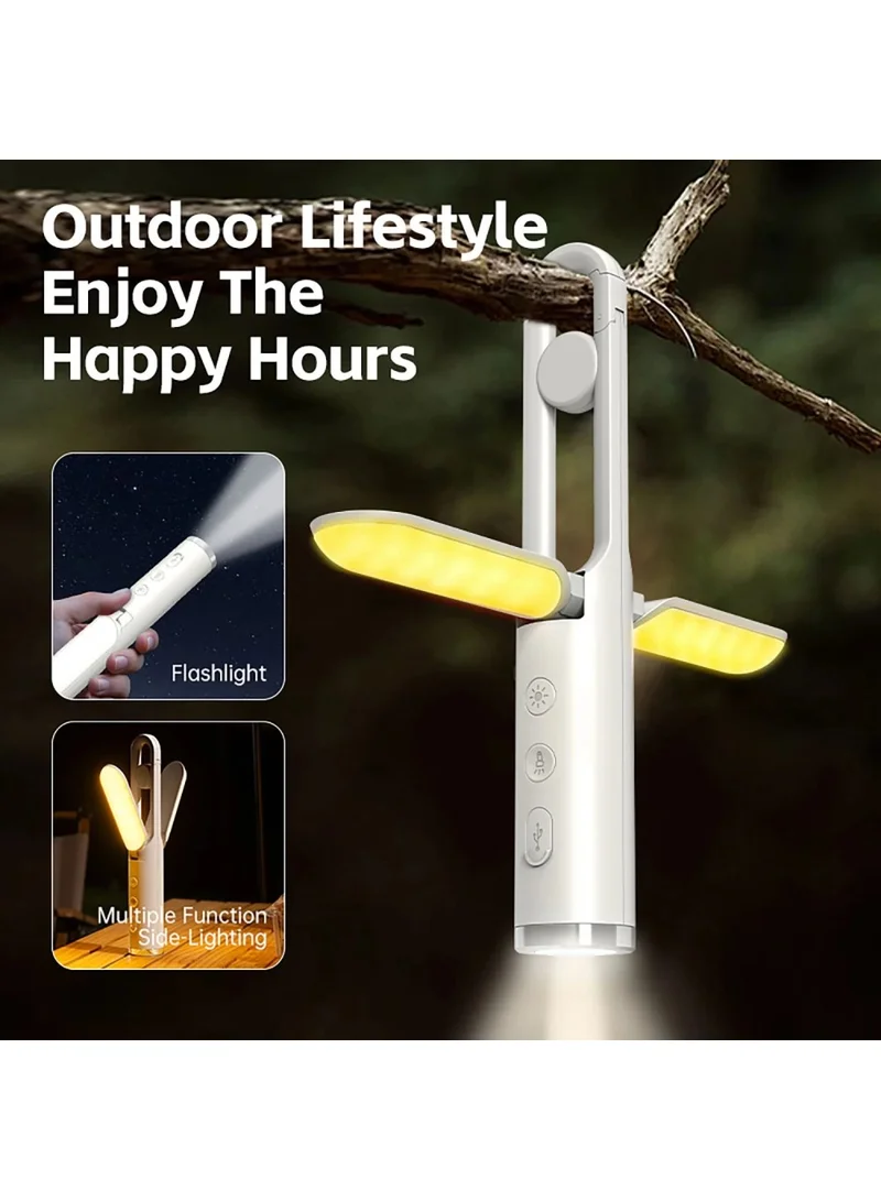 1200mAh USB Rechargeable Camping Lamp Foldable Flashlight with 3-Level Light Control for Indoor β photo 3