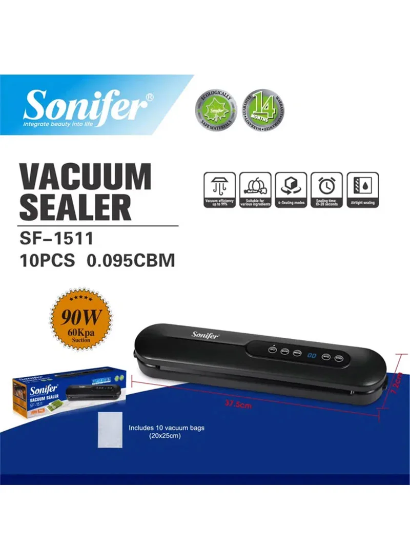 90W Vacuum Sealer 4 Multi-Function Modes NTC Temperature Control — photo 4